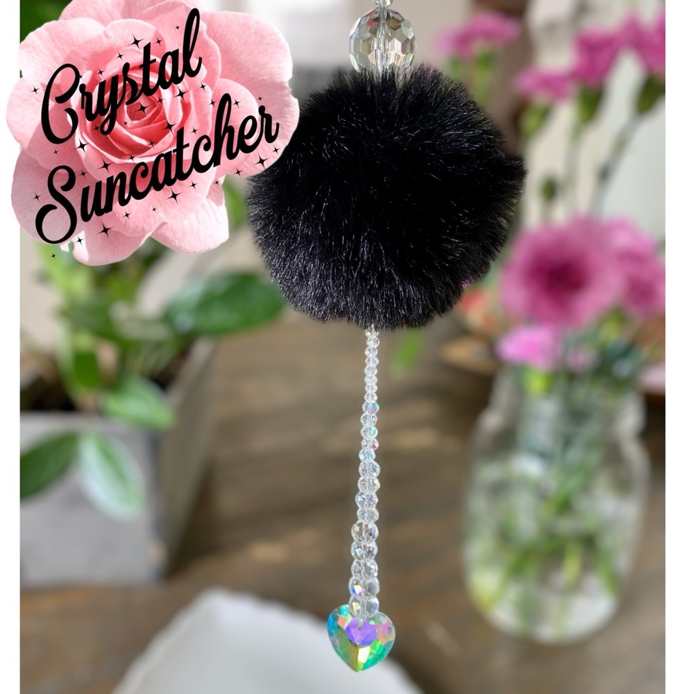 🌸Crystal Car charm/ Suncatcher Aurora Borealis Heart